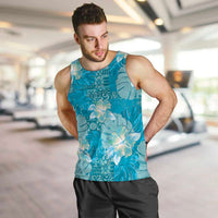 Hawaii Men Tank Top Teal Polynesian Monstera Patterns - Polynesian Pride
