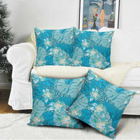 Hawaii Pillow Cover Teal Polynesian Monstera Patterns - Polynesian Pride