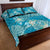 Hawaii Quilt Bed Set Teal Polynesian Monstera Patterns - Polynesian Pride