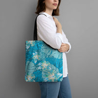 Hawaii Tote Bag Teal Polynesian Monstera Patterns - Polynesian Pride