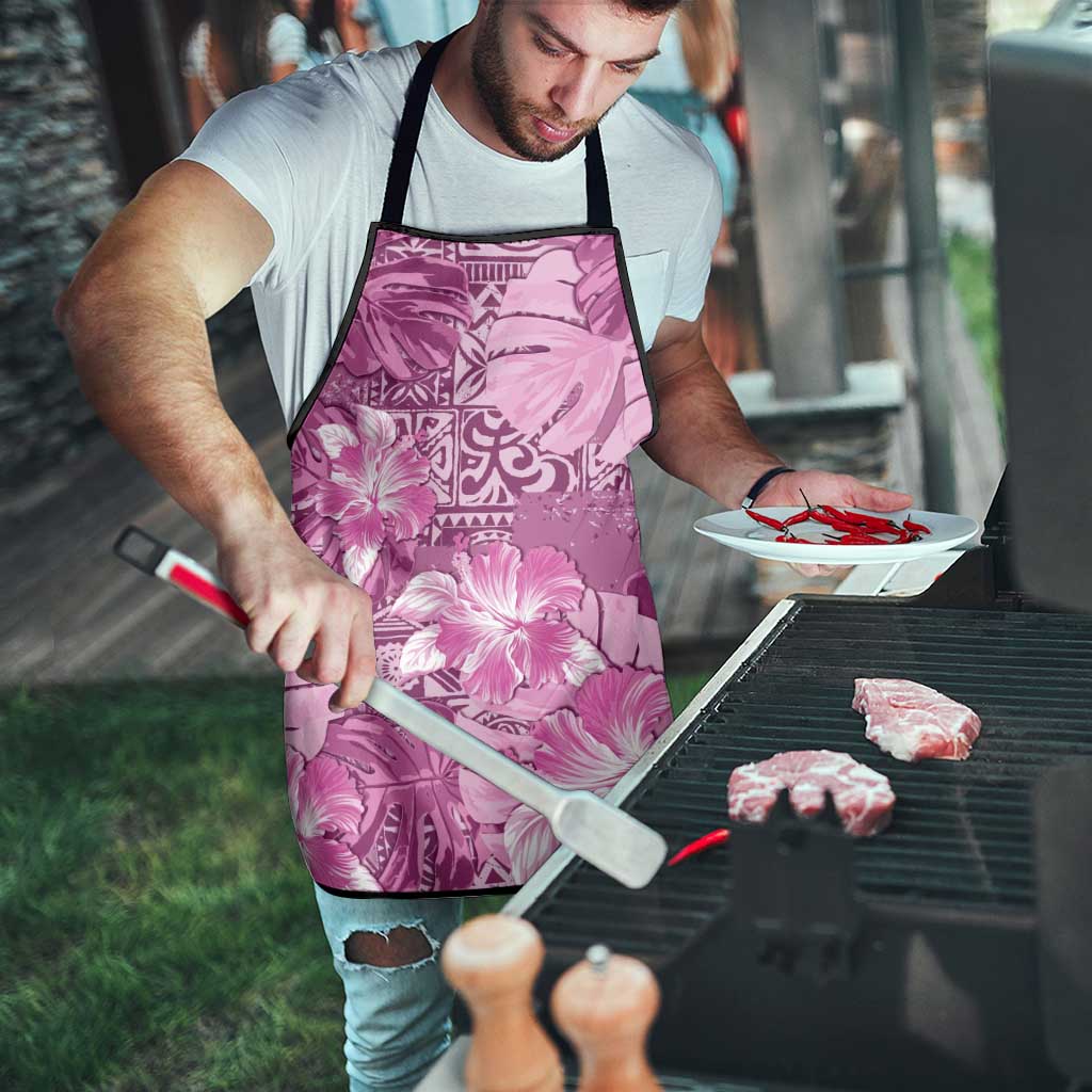 Hawaii Apron Magenta Polynesian Monstera Patterns - Polynesian Pride