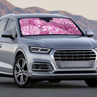 Hawaii Auto Sun Shade Magenta Polynesian Monstera Patterns - Polynesian Pride