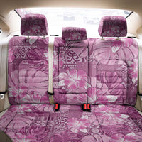 Hawaii Back Car Seat Cover Magenta Polynesian Monstera Patterns - Polynesian Pride