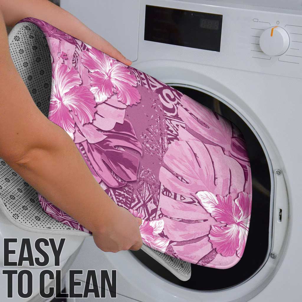 Hawaii Bathroom Set Magenta Polynesian Monstera Patterns - Polynesian Pride