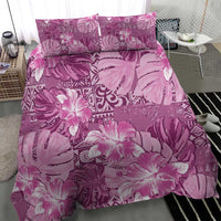 Hawaii Bedding Set Magenta Polynesian Monstera Patterns - Polynesian Pride