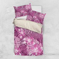 Hawaii Bedding Set Magenta Polynesian Monstera Patterns - Polynesian Pride