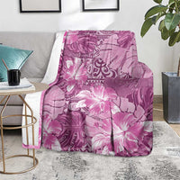 Hawaii Blanket Magenta Polynesian Monstera Patterns - Polynesian Pride