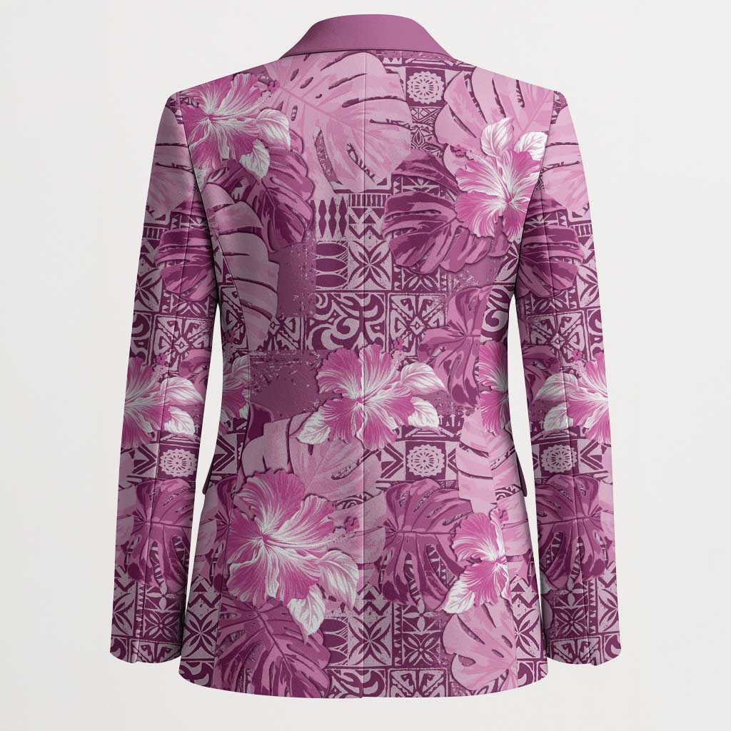 Hawaii Blazer Magenta Polynesian Monstera Patterns - Polynesian Pride