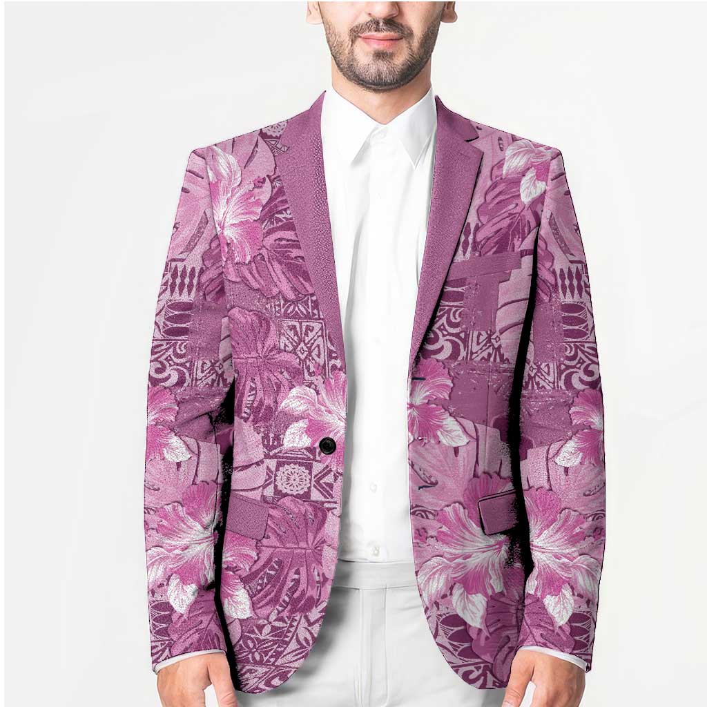 Hawaii Blazer Magenta Polynesian Monstera Patterns - Polynesian Pride