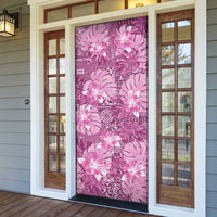 Hawaii Door Cover Magenta Polynesian Monstera Patterns - Polynesian Pride