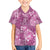 Hawaii Family Matching Long Sleeve Bodycon Dress and Hawaiian Shirt Magenta Polynesian Monstera Patterns - Polynesian Pride