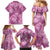Hawaii Family Matching Mermaid Dress and Hawaiian Shirt Magenta Polynesian Monstera Patterns - Polynesian Pride