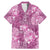Hawaii Family Matching Mermaid Dress and Hawaiian Shirt Magenta Polynesian Monstera Patterns - Polynesian Pride