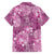 Hawaii Family Matching Short Sleeve Bodycon Dress and Hawaiian Shirt Magenta Polynesian Monstera Patterns - Polynesian Pride
