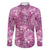 Hawaii Family Matching Short Sleeve Bodycon Dress and Hawaiian Shirt Magenta Polynesian Monstera Patterns - Polynesian Pride