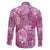 Hawaii Family Matching Short Sleeve Bodycon Dress and Hawaiian Shirt Magenta Polynesian Monstera Patterns - Polynesian Pride