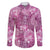Hawaii Family Matching Tank Maxi Dress and Hawaiian Shirt Magenta Polynesian Monstera Patterns - Polynesian Pride