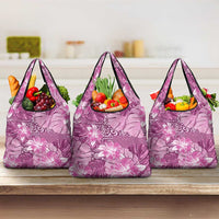Hawaii Grocery Bag Magenta Polynesian Monstera Patterns - Polynesian Pride