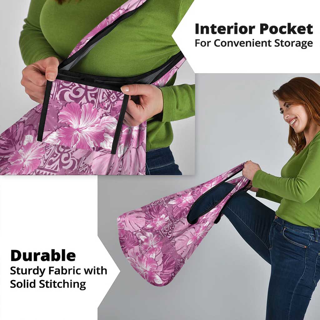 Hawaii Grocery Bag Magenta Polynesian Monstera Patterns - Polynesian Pride