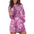 Hawaii Hoodie Dress Magenta Polynesian Monstera Patterns - Polynesian Pride