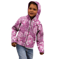 Hawaii Kid Hoodie Magenta Polynesian Monstera Patterns - Polynesian Pride