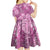 Hawaii Kid Short Sleeve Dress Magenta Polynesian Monstera Patterns - Polynesian Pride