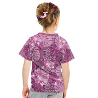Hawaii Kid T Shirt Magenta Polynesian Monstera Patterns - Polynesian Pride