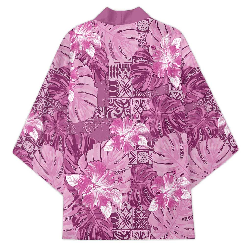 Hawaii Kimono Magenta Polynesian Monstera Patterns - Polynesian Pride