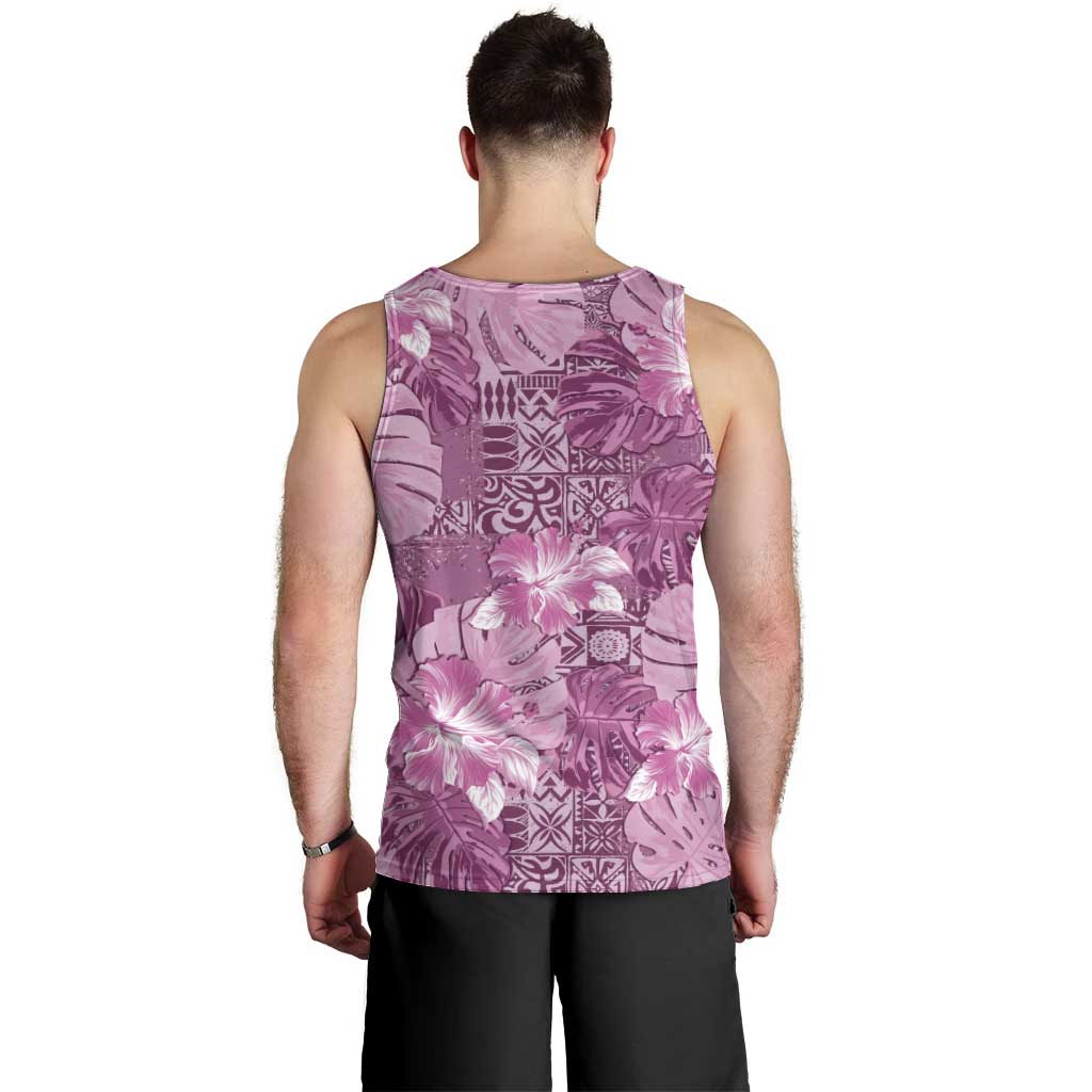 Hawaii Men Tank Top Magenta Polynesian Monstera Patterns DT05 - Polynesian Pride