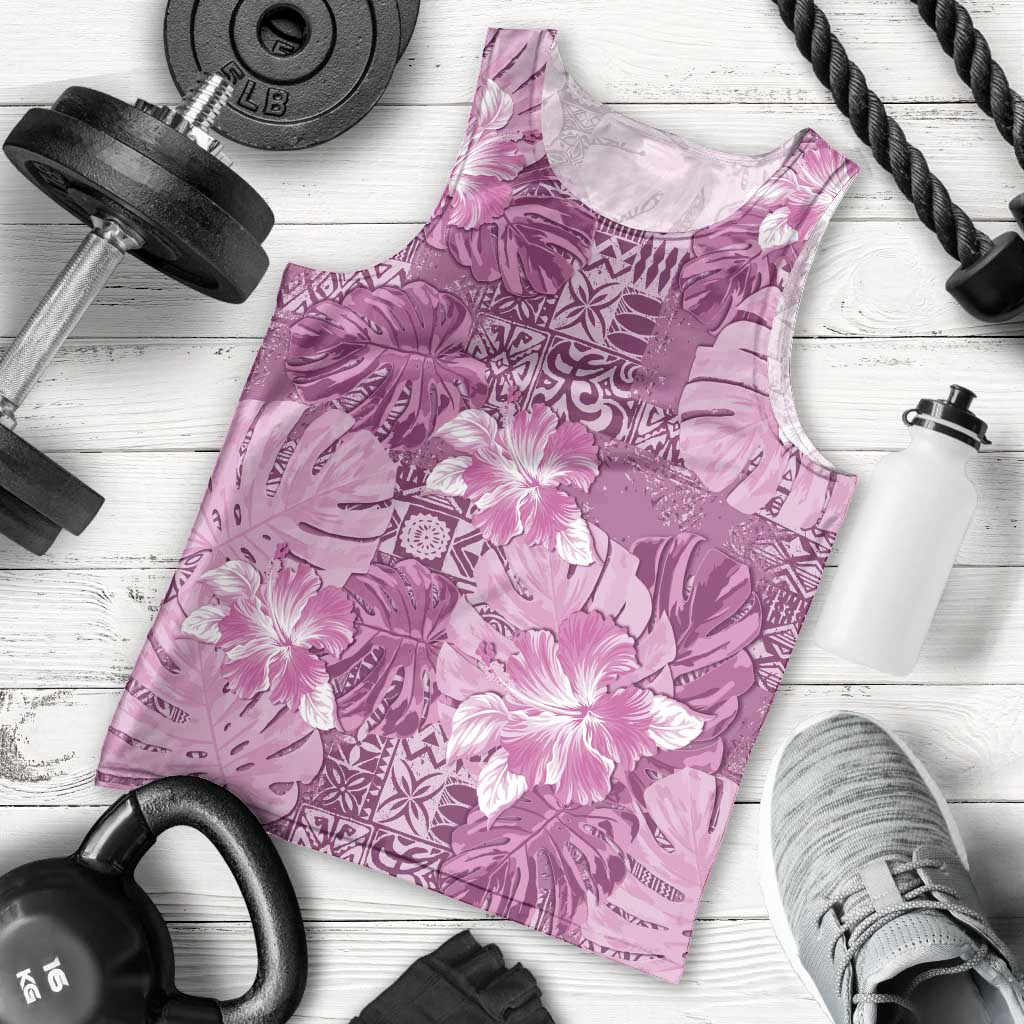 Hawaii Men Tank Top Magenta Polynesian Monstera Patterns DT05 - Polynesian Pride