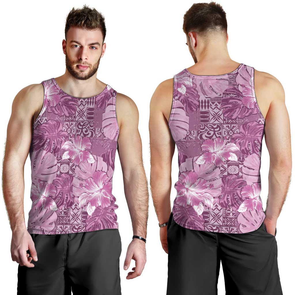 Hawaii Men Tank Top Magenta Polynesian Monstera Patterns DT05 - Polynesian Pride