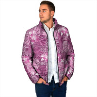 Hawaii Padded Jacket Magenta Polynesian Monstera Patterns - Polynesian Pride