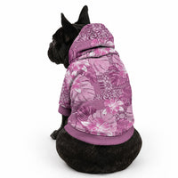 Hawaii Pet Hoodie Magenta Polynesian Monstera Patterns