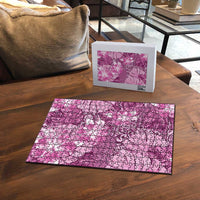 Hawaii Puzzle Magenta Polynesian Monstera Patterns - Polynesian Pride