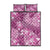 Hawaii Quilt Bed Set Magenta Polynesian Monstera Patterns - Polynesian Pride