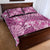 Hawaii Quilt Bed Set Magenta Polynesian Monstera Patterns - Polynesian Pride