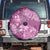 Hawaii Spare Tire Cover Magenta Polynesian Monstera Patterns - Polynesian Pride