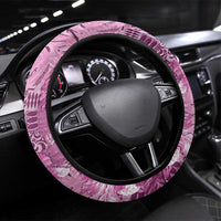 Hawaii Steering Wheel Cover Magenta Polynesian Monstera Patterns - Polynesian Pride