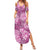 Hawaii Summer Maxi Dress Magenta Polynesian Monstera Patterns - Polynesian Pride