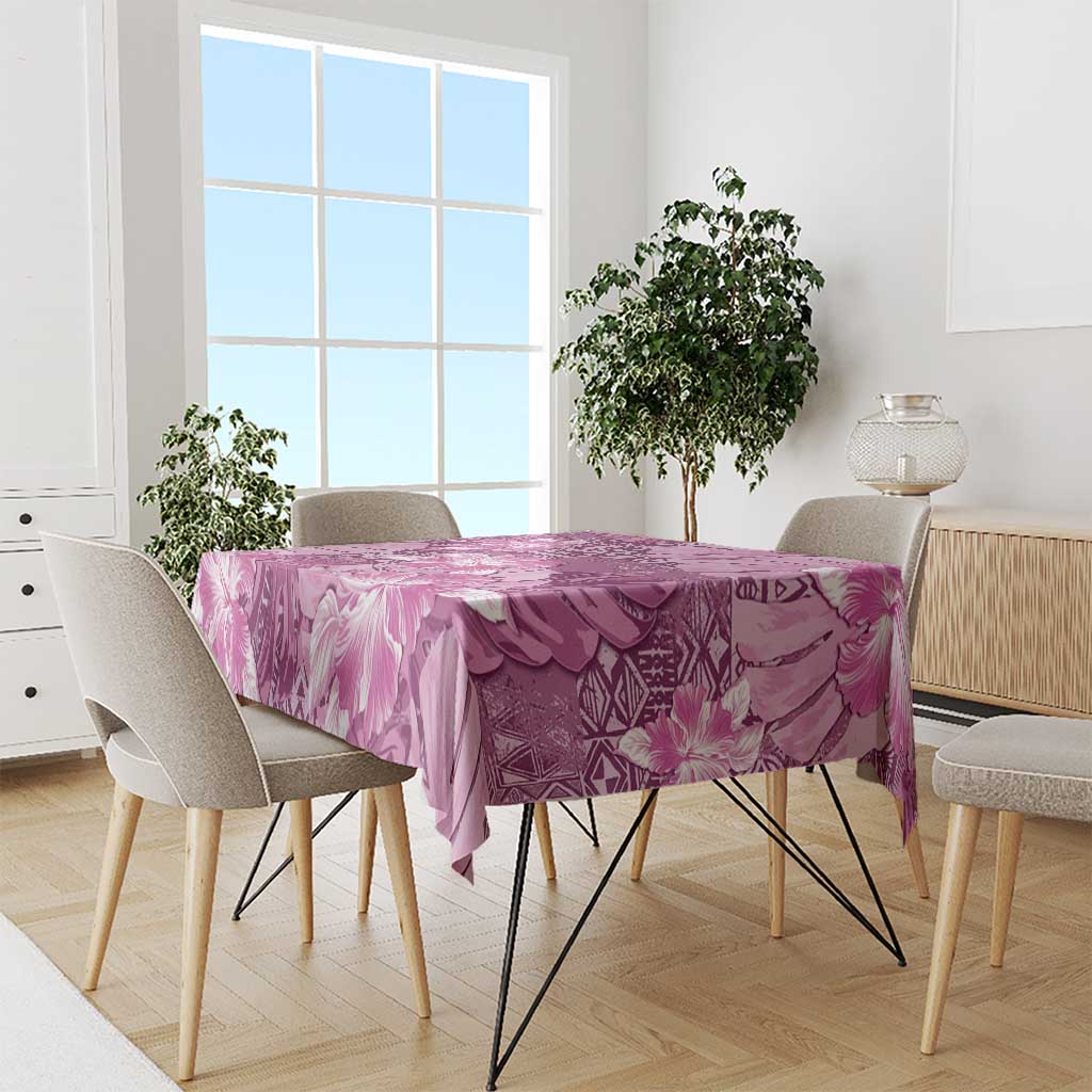 Hawaii Tablecloth Magenta Polynesian Monstera Patterns - Polynesian Pride