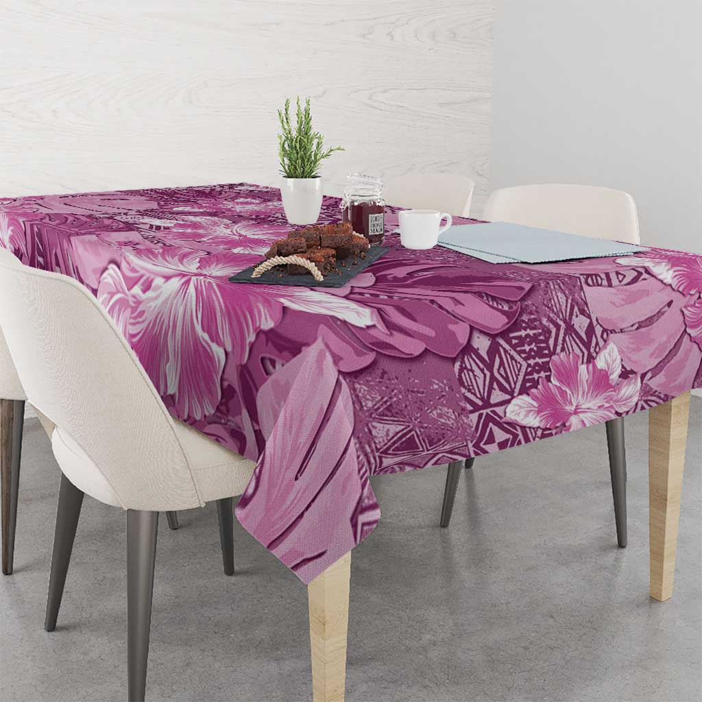 Hawaii Tablecloth Magenta Polynesian Monstera Patterns - Polynesian Pride
