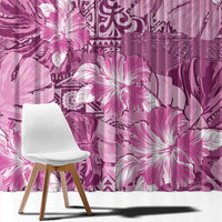 Hawaii Window Curtain Magenta Polynesian Monstera Patterns - Polynesian Pride