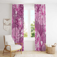 Hawaii Window Curtain Magenta Polynesian Monstera Patterns - Polynesian Pride