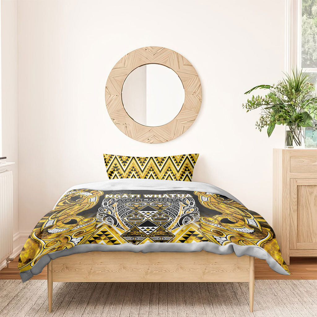 Aotearoa Ngati Whatua Bedding Set Maori Tribal Gold Paua Shell Pattern DT05 - Polynesian Pride