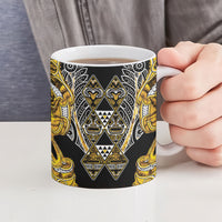 Aotearoa Ngati Whatua Ceramic Mug Maori Tribal Gold Paua Shell Pattern DT05 - Polynesian Pride