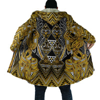 Aotearoa Ngati Whatua Cloak Maori Tribal Gold Paua Shell Pattern DT05 - Polynesian Pride
