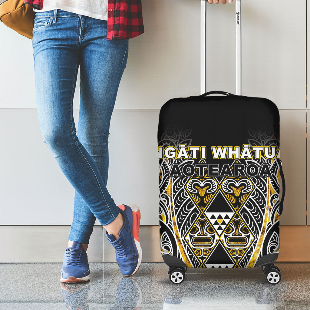 Aotearoa Ngati Whatua Luggage Cover Maori Tribal Gold Paua Shell Pattern DT05 - Polynesian Pride