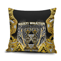 Aotearoa Ngati Whatua Pillow Cover Maori Tribal Gold Paua Shell Pattern DT05 Yellow - Polynesian Pride