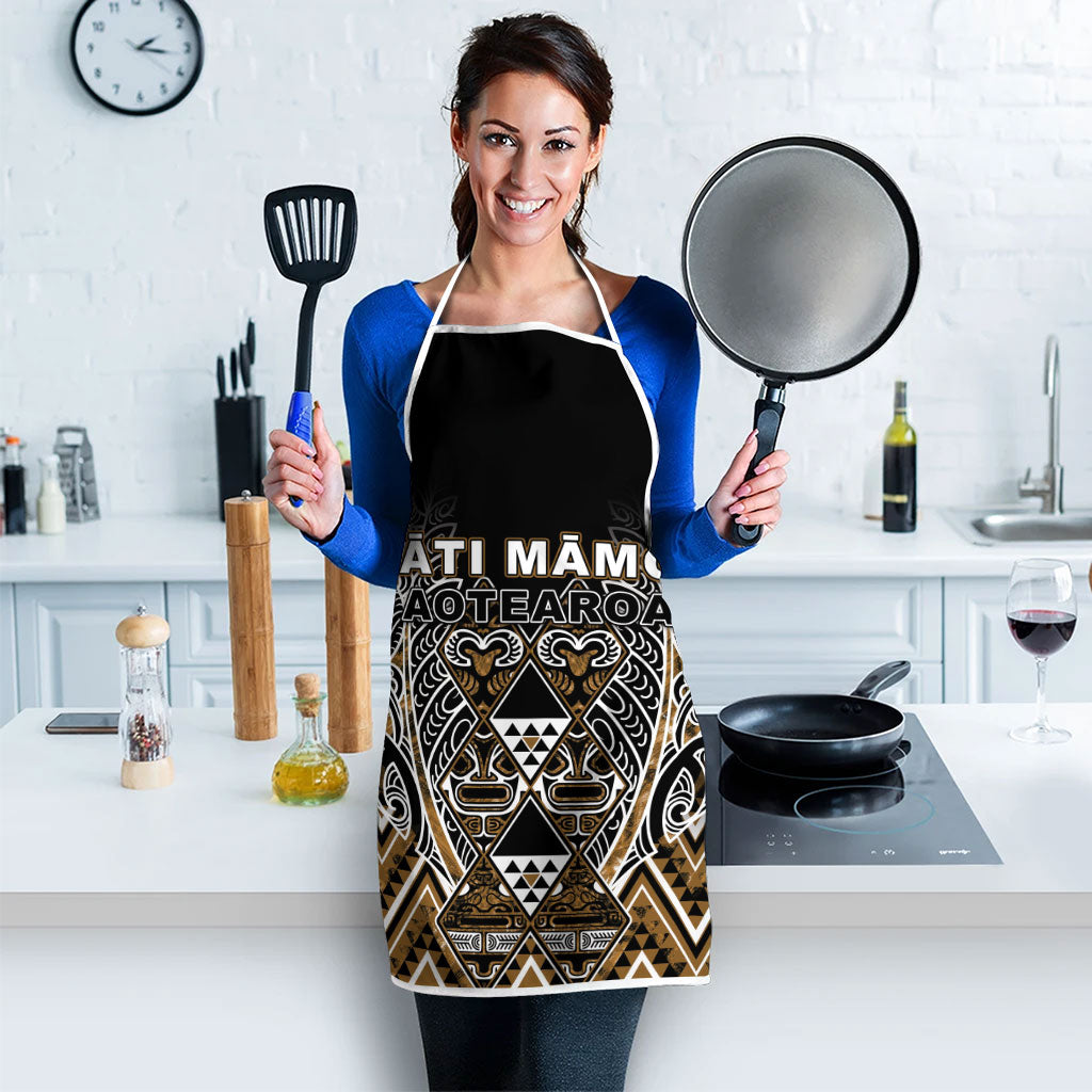 Aotearoa Kati Mamoe Apron Maori Brown Tribal Paua Shell Pattern DT05 - Polynesian Pride