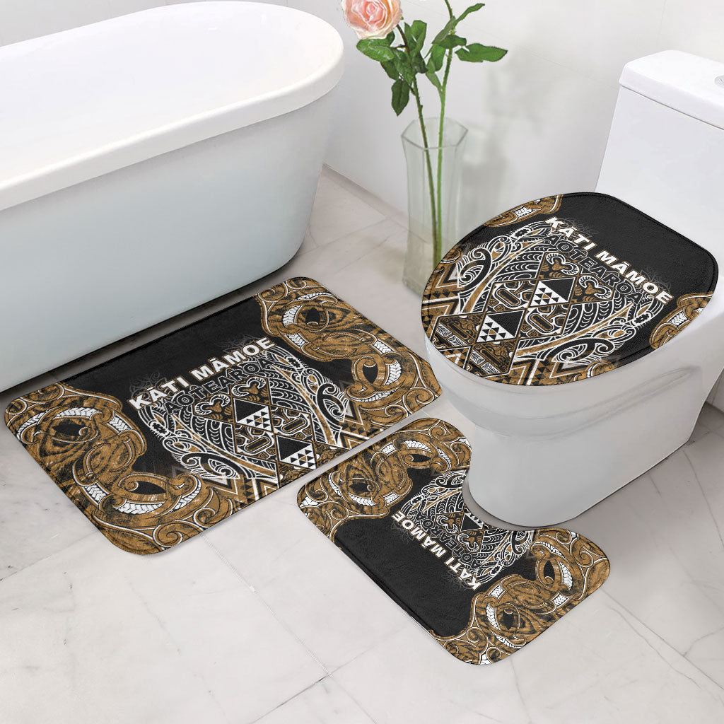 Aotearoa Kati Mamoe Bathroom Set Maori Brown Tribal Paua Shell Pattern DT05 - Polynesian Pride